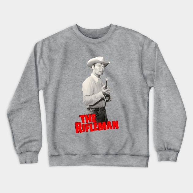 The Rifleman - Chuck Connors - 50s Tv Western Crewneck Sweatshirt by wildzerouk